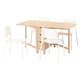 Option: NORDEN / TEODORES Table and 4 chairs, birch/white, 26/89/152 cm