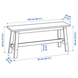 Illustration with measurements for the product: NORRÅKER.