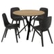 NORRMJÖLE / ODGER Table and 4 chairs, oak effect black/anthracite, 105 cm