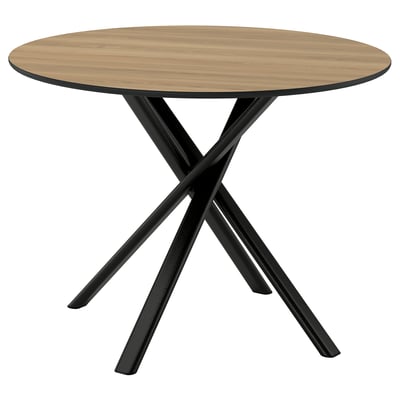 NORRMJÖLE Table, oak effect/black, 105 cm