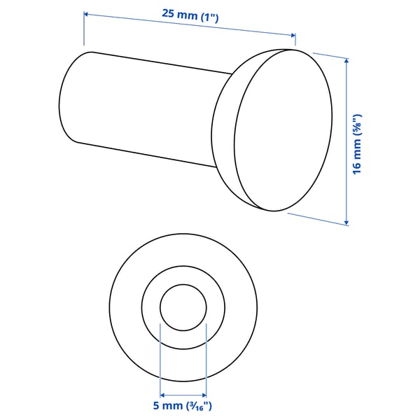 Illustration with measurements for the product: NYDALA.