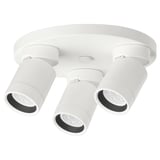 NYMÅNE, four-way white ceiling light, aluminum, circular, sleek design.