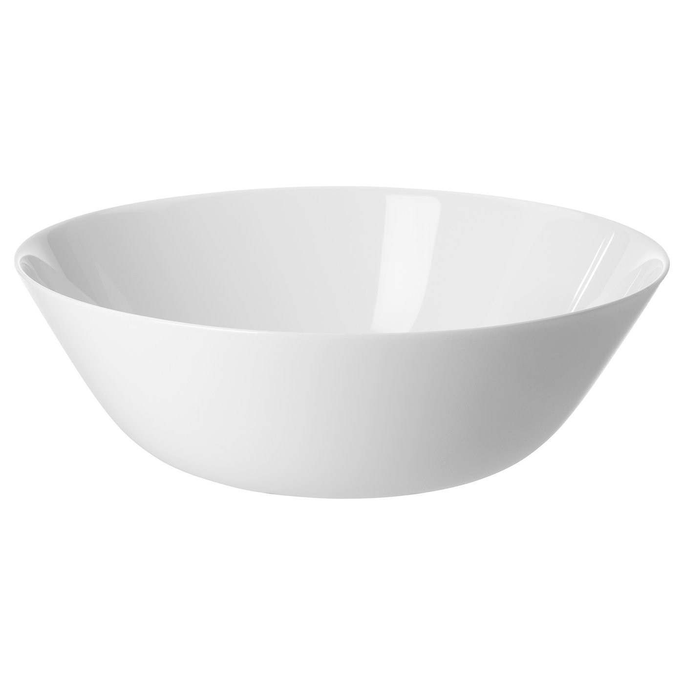 White OFTAST bowl, round, made of tempered glass.