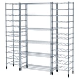 OMAR chrome wire shelving unit for storage, adjustable height, sleek design.