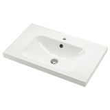 ORRSJÖN white ceramic sink, sleek rectangular design, chrome drain, 10-year guarantee.