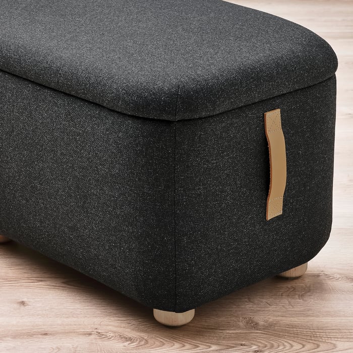 OSKARSHAMN wing chair with footstool, Gunnared black/grey IKEA