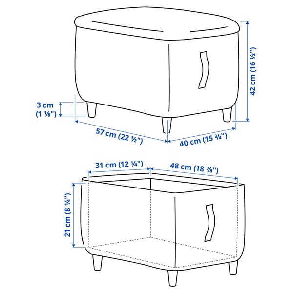 Illustration with measurements for the product: OSKARSHAMN.