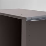 Modern storage cabinet corner unit, sleek metal design, high-quality finish.