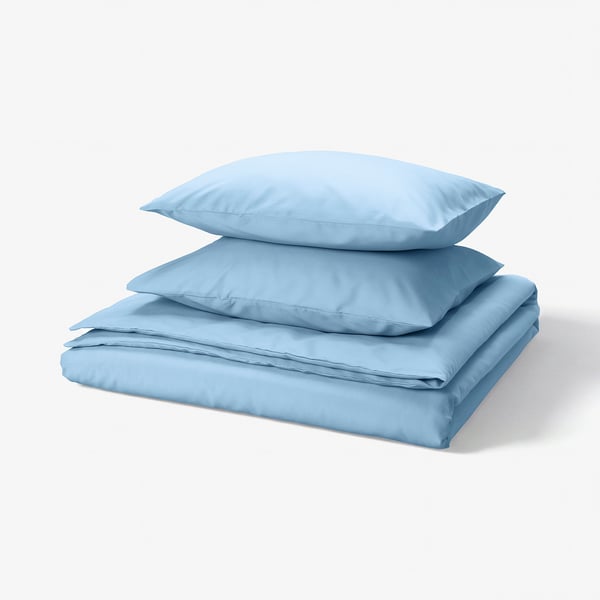 PILTANDVINGE Duvet cover and 2 pillowcases, light blue, 200x200/50x60 cm