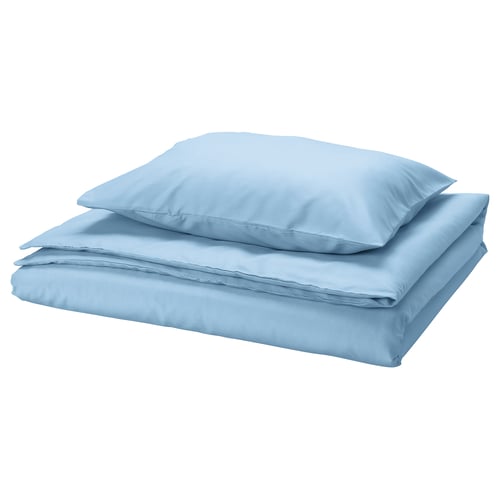 PILTANDVINGE Duvet cover and pillowcase, light blue, 150x200/50x60 cm