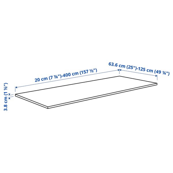 Illustration with measurements for the product: PINNARP.