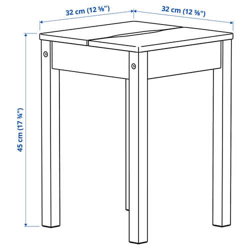 Illustration with measurements for the product: PINNTORP.