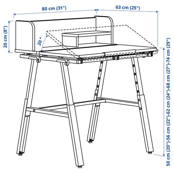 Illustration with measurements for the product: PIPLÄRKA.