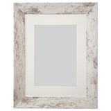 PLOMMONTRÄD white wooden frame, rustic finish, square shape, fits various picture sizes.
