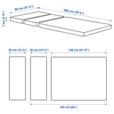 Illustration with measurements for the product: PLUTTEN.