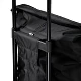 Black RADARBULLE shopping bag on metal frame; sturdy, adjustable handle visible, showing high-quality fabric and robust construction.