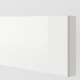 Sleek, white high-gloss kitchen cabinet front, showcasing modern, smooth, and durable design.