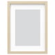 Option: RÖDALM frame, light wood, rectangle, minimalist design, with mat.