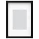 Black picture frame with front protection, holds 7x5 photo, stands horizontally or vertically.