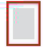 Red rectangular picture frame with white inner border, modern design. Perfect for photos or art, versatile display.