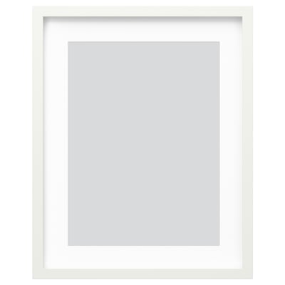 Empty white RÖDALM picture frame, square, modern design, with protective plastic.