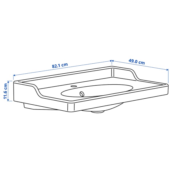 Illustration with measurements for the product: RUTSJÖN.