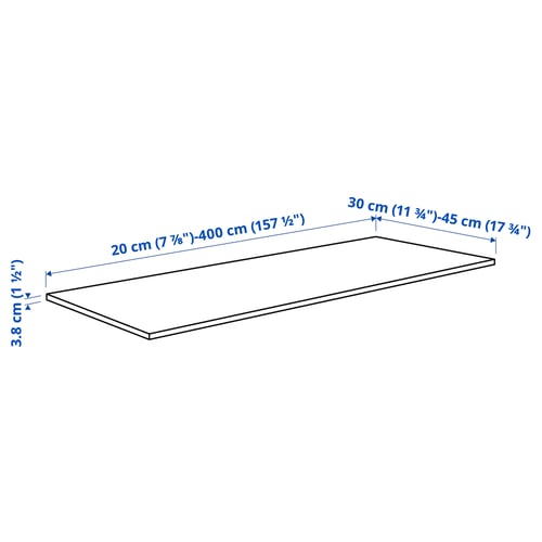 Illustration with measurements for the product: SÄLJAN.