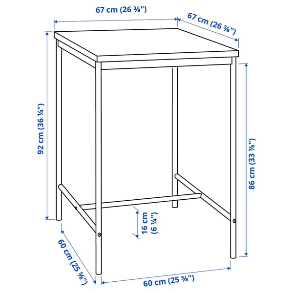 Illustration with measurements for the product: SANDSBERG.