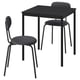 SANDSBERG Table and 2 chairs, black black/Remmarn anthracite anthracite, 67x67 cm