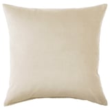 SANELA cream velvet cushion cover, square with zipper closure.