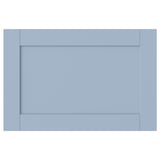 SANNIDAL blue cabinet door, rectangular, simple design, smooth foil finish.