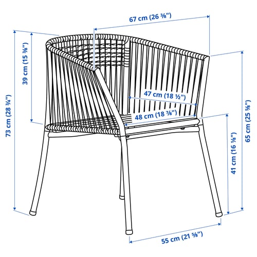 Illustration with measurements for the product: SEGERÖN.