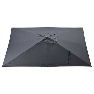 Gray SEGLARÖ parasol canopy, square shape, made of upf 50+ polyester for uv protection.