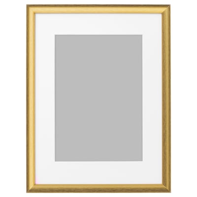 Gold-framed empty picture with silver center.