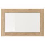 SINDVIK: oak-toned frame with clear glass front, minimalist design.
