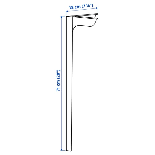 SKÅLSTA Table leg, straight light grey-beige