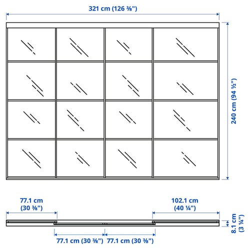 Illustration with measurements for the product: SKYTTA.