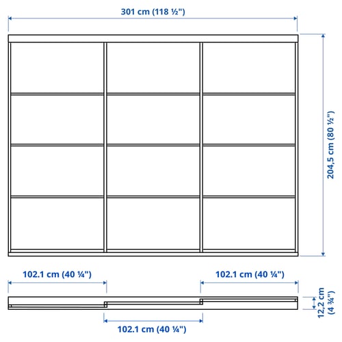 Illustration with measurements for the product: SKYTTA.