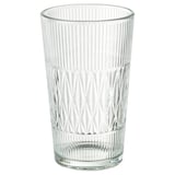 SMÄLLSPIREA glass vase, clear, ribbed design, elegant.