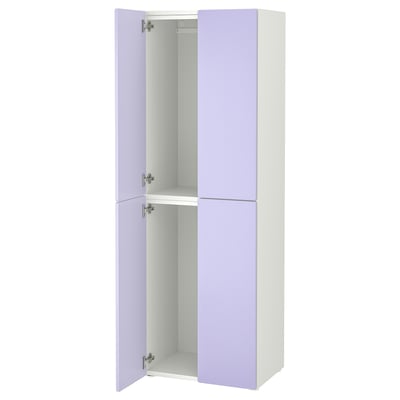 SMÅSTAD wardrobe with purple doors, adjustable feet, modern design.