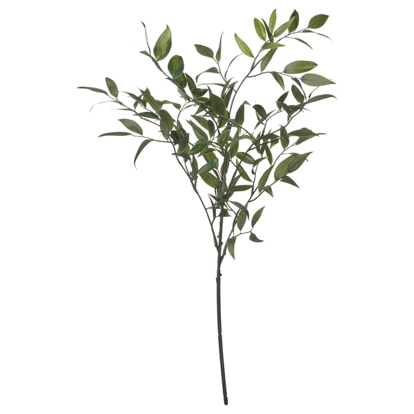 SMYCKA green artificial leaf stem, recycled plastic, natural shape.