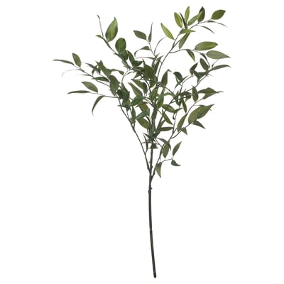 SMYCKA green artificial leaf stem, recycled plastic, natural shape.