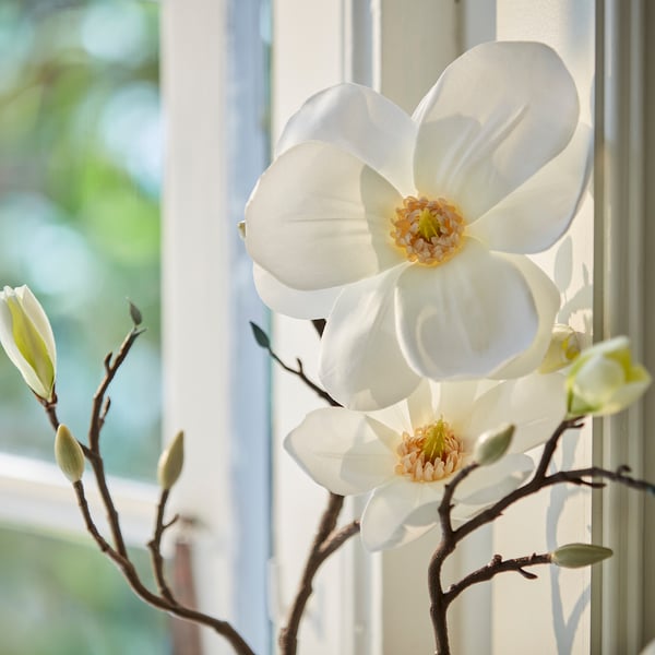 SMYCKA Artificial flower, in/outdoor/magnolia white, 61 cm