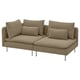 SÖDERHAMN 3-seat sofa, with open end/Johanneshov brown-beige