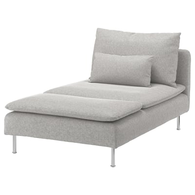 SÖDERHAMN minimalist chaise, grey, plush.