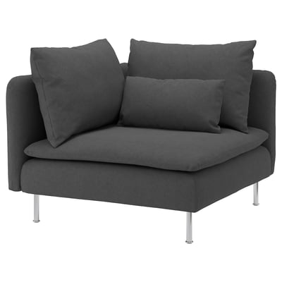 Dark grey SÖDERHAMN chair, modern design, deep seat.