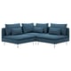 Blue SÖDERHAMN sectional sofa, modern deep seats, chenille fabric, l-shaped.