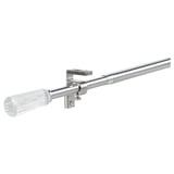 Soldvärg curtain rod set, chrome. Two rods with glass tips, wall/ceiling mount.
