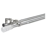 Soldvärg mal double chrome curtain rod set with glass finials.