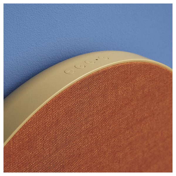 SOLSKYDD Bluetooth speaker, beige, 45 cm